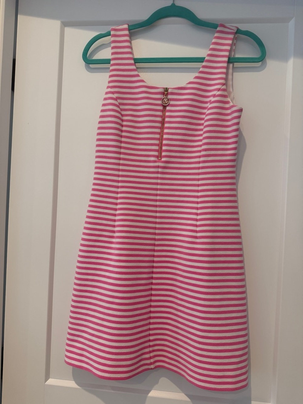 Lilly Pulitzer Pink and White Striped Sleeveless A-Line Dress